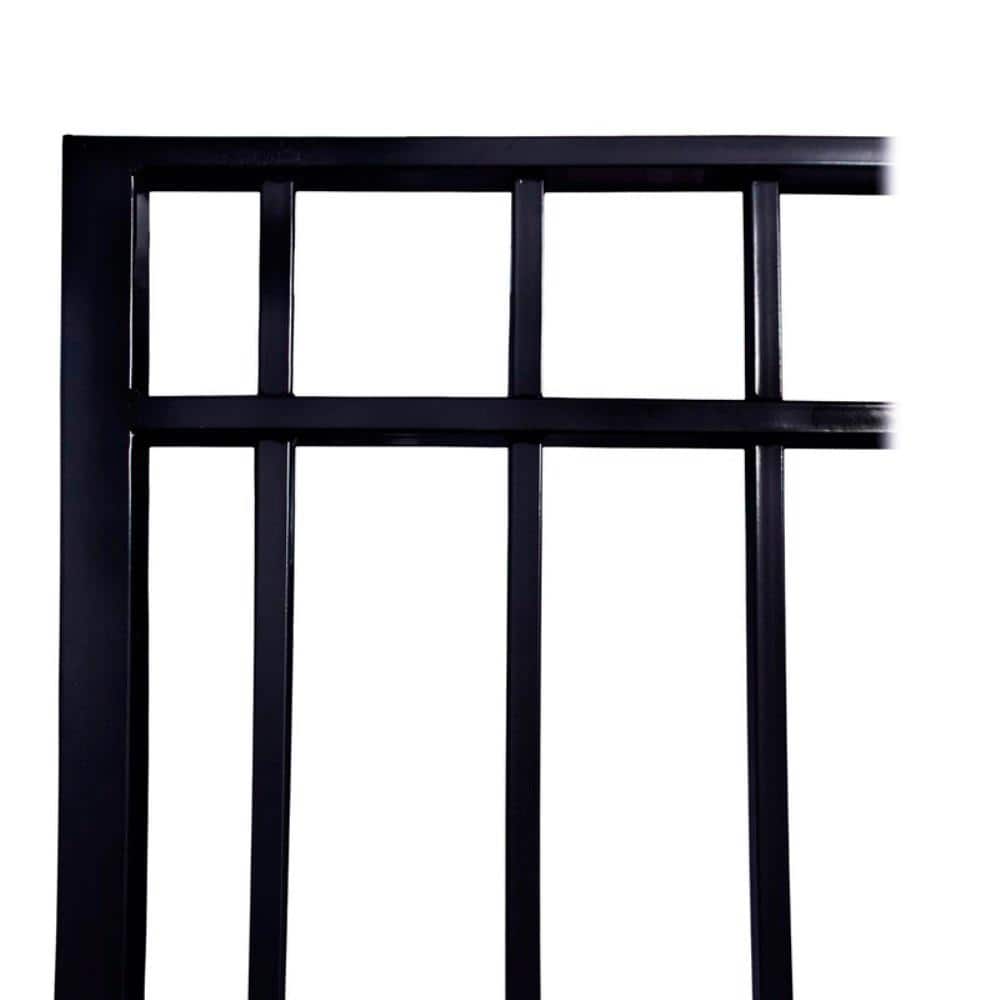 ALEKO Madrid Style 14 ft. x 6 ft. Black Steel Single Slide Driveway with Gate Opener Fence Gate