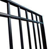 ALEKO Madrid Style 14 ft. x 6 ft. Black Steel Single Slide Driveway with Gate Opener Fence Gate