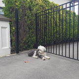 ALEKO Madrid Style 14 ft. x 6 ft. Black Steel Single Swing Driveway Fence Gate