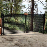 ALEKO 14 ft. x 6 ft. Milan Black Metal Steel Dual Swinging Driveway Fence Gate