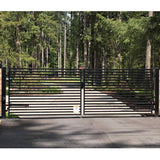 ALEKO 14 ft. x 6 ft. Milan Black Metal Steel Dual Swinging Driveway Fence Gate