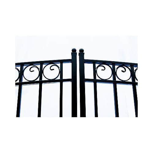 ALEKO Paris Style 14 ft. x 6 ft. Black Steel Dual Driveway Fence Gate