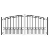 ALEKO Paris Style 14 ft. x 6 ft. Black Steel Dual Driveway Fence Gate