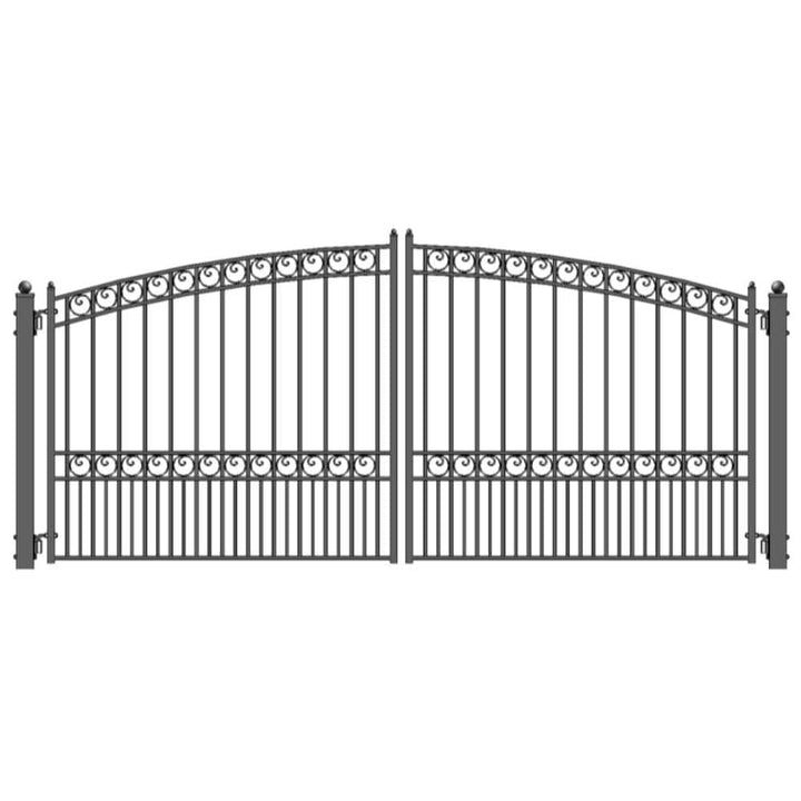 ALEKO Paris Style 14 ft. x 6 ft. Black Steel Dual Driveway Fence Gate