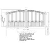 ALEKO Paris Style 14 ft. x 6 ft. Black Steel Dual Driveway Fence Gate