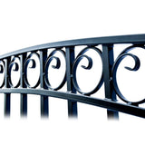 ALEKO 19 ft. x 6 ft. x 14 ft. Black Steel Single Sliding Driveway Gate Paris Style with Pedestrian Gate 5 ft. Fence Gate