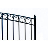 ALEKO 19 ft. x 6 ft. x 14 ft. Black Steel Single Sliding Driveway Gate Paris Style with Pedestrian Gate 5 ft. Fence Gate