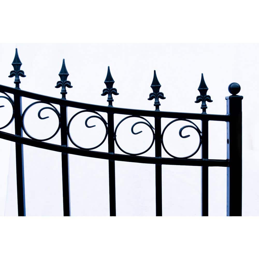 ALEKO Prague Style 14 ft. x 6 ft. Black Steel Single Slide Driveway Fence Gate