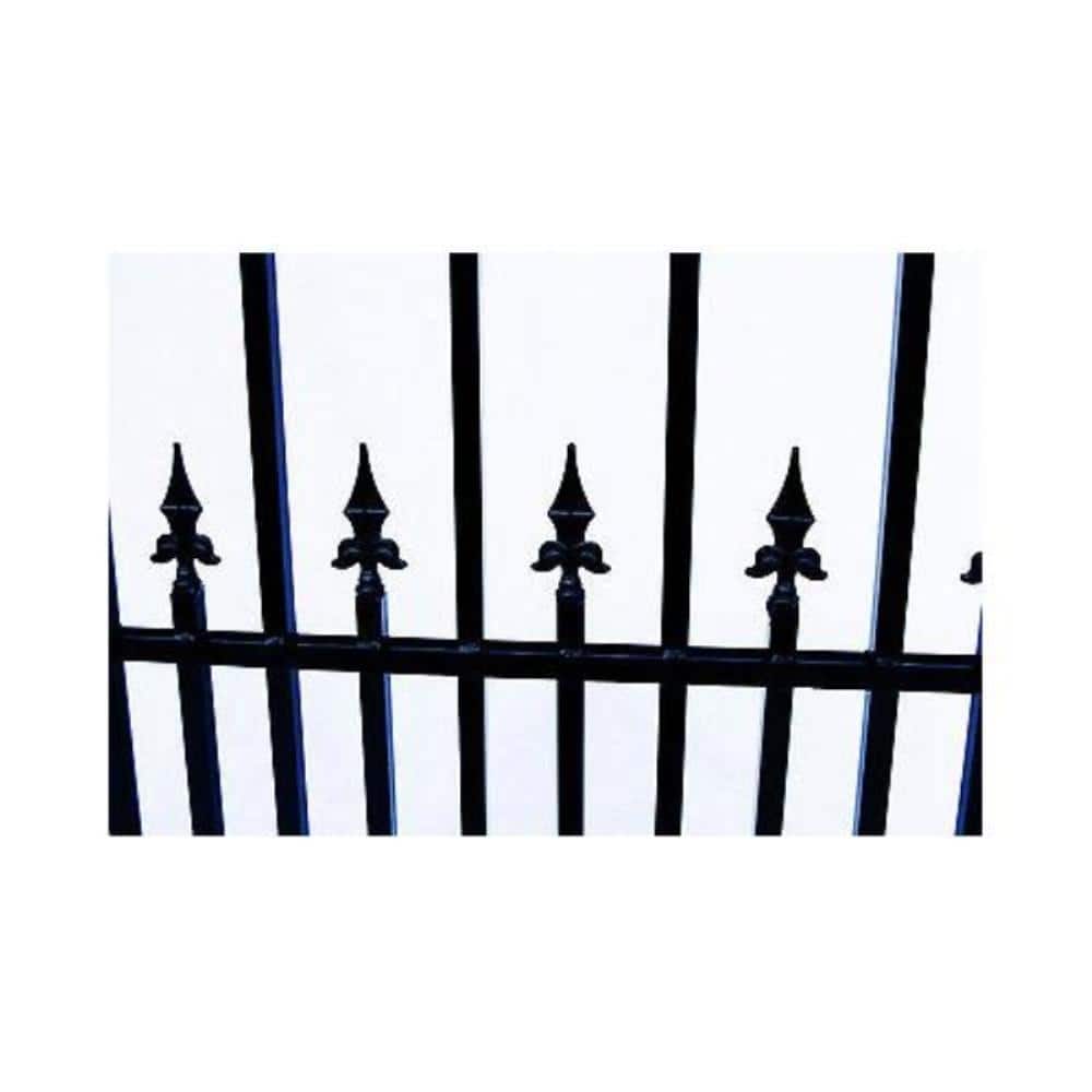 ALEKO Prague Style 14 ft. x 6 ft. Black Steel Single Swing Driveway Fence Gate
