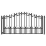 ALEKO Prague Style 14 ft. x 6 ft. Black Steel Single Swing Driveway Fence Gate