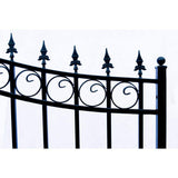 ALEKO Prague Style 14 ft. x 6 ft. Black Steel Single Swing Driveway Fence Gate