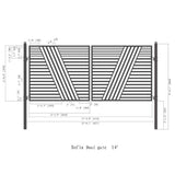 ALEKO 14 ft. x 6 ft. Sofia Black Metal Steel Dual Swinging Driveway Fence Gate
