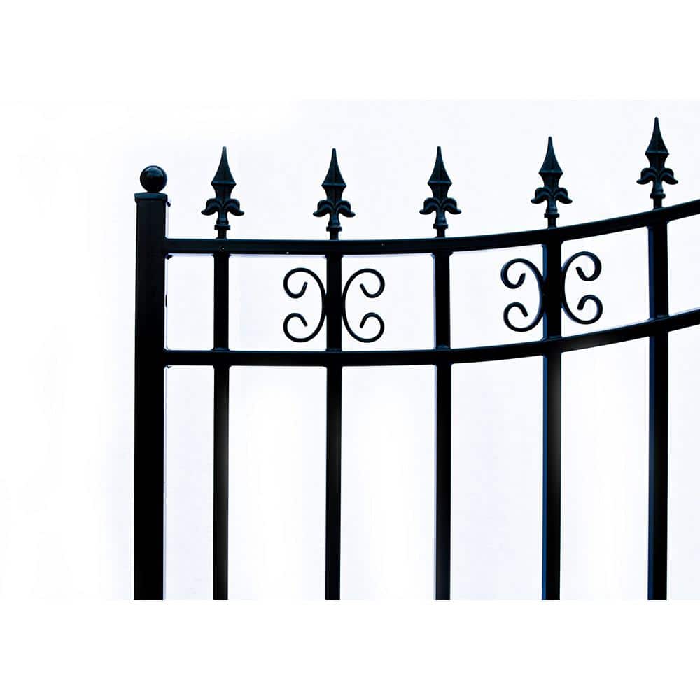 ALEKO St. Louis 14 ft. x 6 ft. Black Steel Single Slide Driveway Fence Gate