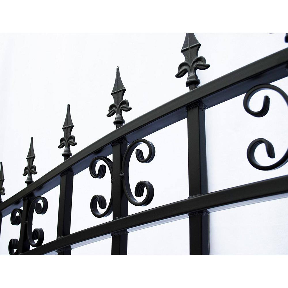 ALEKO St. Louis 14 ft. x 6 ft. Black Steel Single Slide Driveway Fence Gate