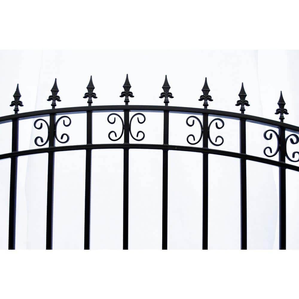 ALEKO St. Louis 14 ft. x 6 ft. Black Steel Single Slide Driveway Fence Gate
