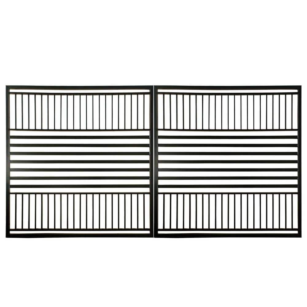 ALEKO 16 ft. x 6 ft. Barcelona Black Metal Steel Dual Swinging Driveway Fence Gate