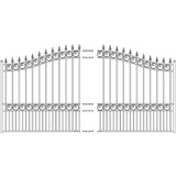 ALEKO London Style 16 ft. x 6 ft. Black Steel Single Slide Driveway with Gate Opener Fence Gate