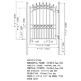 ALEKO 21 ft. x 6 ft. x 16 ft. Black Steel Single Sliding Driveway Gate London Style with Pedestrian Gate 5 ft. Fence Gate
