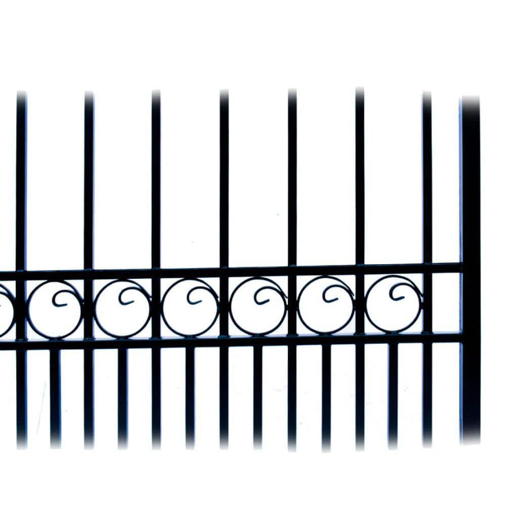 ALEKO London Style 16 ft. x 6 ft. Black Steel Single Swing Driveway Fence Gate