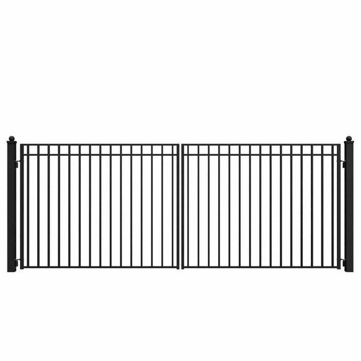 ALEKO Madrid 16 ft. x 6 ft. Black Steel Dual Driveway Fence Gate