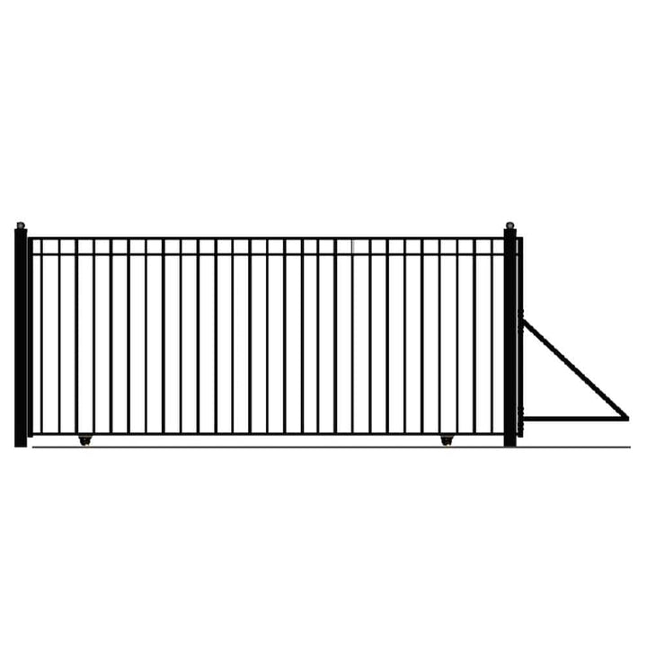 ALEKO Madrid Style 16 ft. x 6 ft. Black Steel Single Slide Driveway Fence Gate