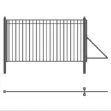 ALEKO Madrid Style 16 ft. x 6 ft. Black Steel Single Slide Driveway with Gate Opener Fence Gate
