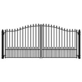 ALEKO Munich Style 16 ft. x 6 ft. Black Steel Dual Driveway Fence Gate
