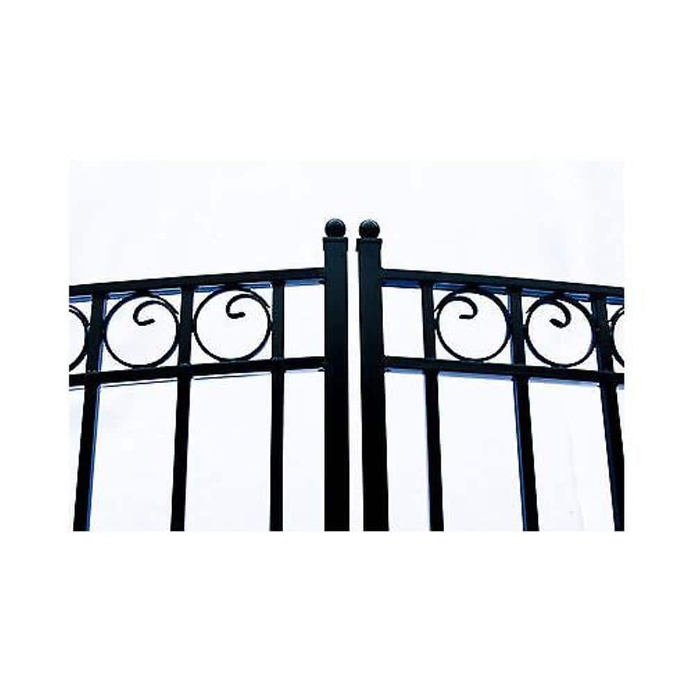 ALEKO Paris Style 16 ft. x 6 ft. Black Steel Dual Driveway Fence Gate