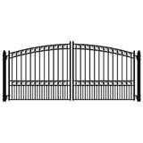 ALEKO Paris Style 16 ft. x 6 ft. Black Steel Dual Driveway Fence Gate