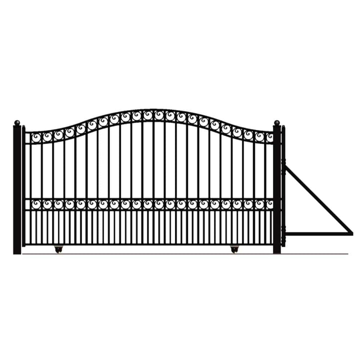 ALEKO Paris Style 16 ft. x 6 ft. Black Steel Single Slide Driveway Fence Gate
