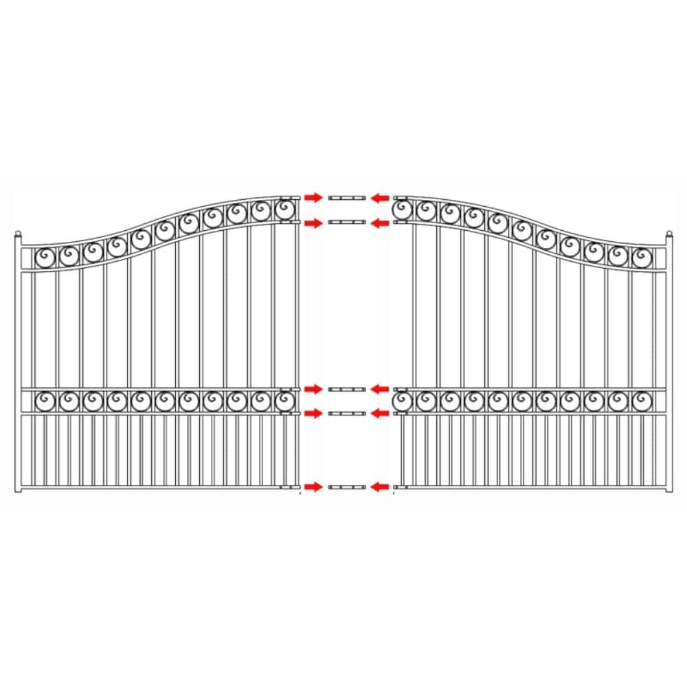 ALEKO Paris Style 16 ft. W x 6 ft. H Black Steel Single Slide Driveway with Gate Opener Fence Gate
