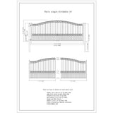 ALEKO 21 ft. x 6 ft. x 16 ft. Black Steel Single Sliding Driveway Gate Paris Style with Pedestrian Gate 5 ft. Fence Gate