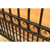 ALEKO 21 ft. x 6 ft. x 16 ft. Black Steel Single Sliding Driveway Gate Paris Style with Pedestrian Gate 5 ft. Fence Gate