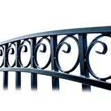 ALEKO 21 ft. x 6 ft. x 16 ft. Black Steel Single Sliding Driveway Gate Paris Style with Pedestrian Gate 5 ft. Fence Gate