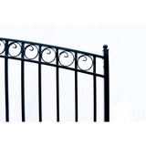 ALEKO 21 ft. x 6 ft. x 16 ft. Black Steel Single Sliding Driveway Gate Paris Style with Pedestrian Gate 5 ft. Fence Gate