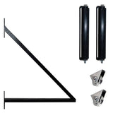 ALEKO 21 ft. x 6 ft. x 16 ft. Black Steel Single Sliding Driveway Gate Paris Style with Pedestrian Gate 5 ft. Fence Gate