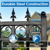 ALEKO Prague Style 16 ft. x 6 ft. Black Steel Dual Driveway Fence Gate