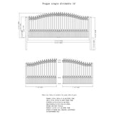 ALEKO 21 ft. x 6 ft. x 16 ft. Black Steel Single Sliding Driveway Gate Prague Style with Pedestrian Gate 5 ft. Fence Gate