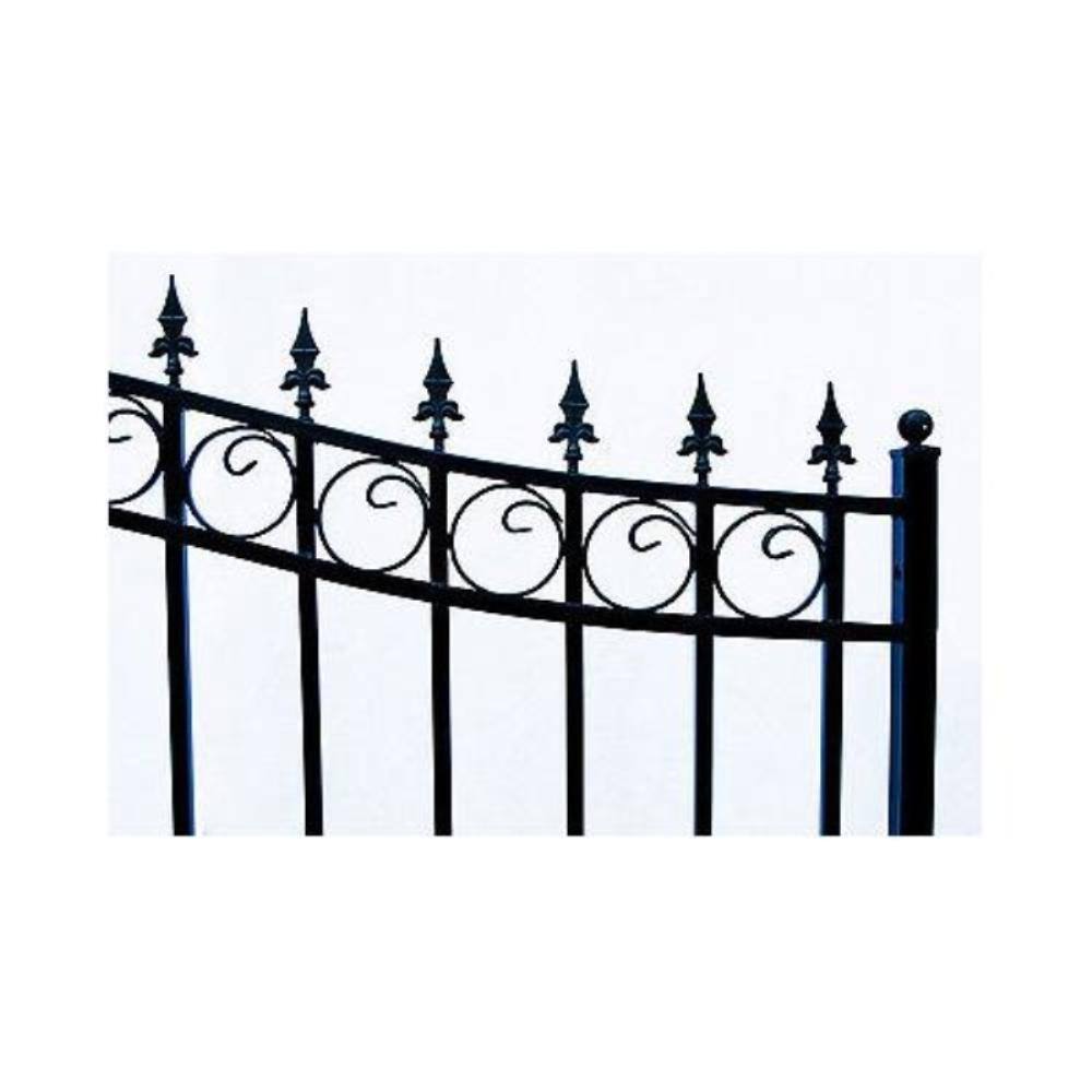 ALEKO Prague Style 16 ft. x 6 ft. Black Steel Single Swing Driveway Fence Gate