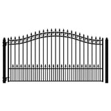 ALEKO Prague Style 16 ft. x 6 ft. Black Steel Single Swing Driveway Fence Gate