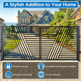 ALEKO 16 ft. x 6 ft. Sofia Black Metal Steel Dual Swinging Driveway Fence Gate