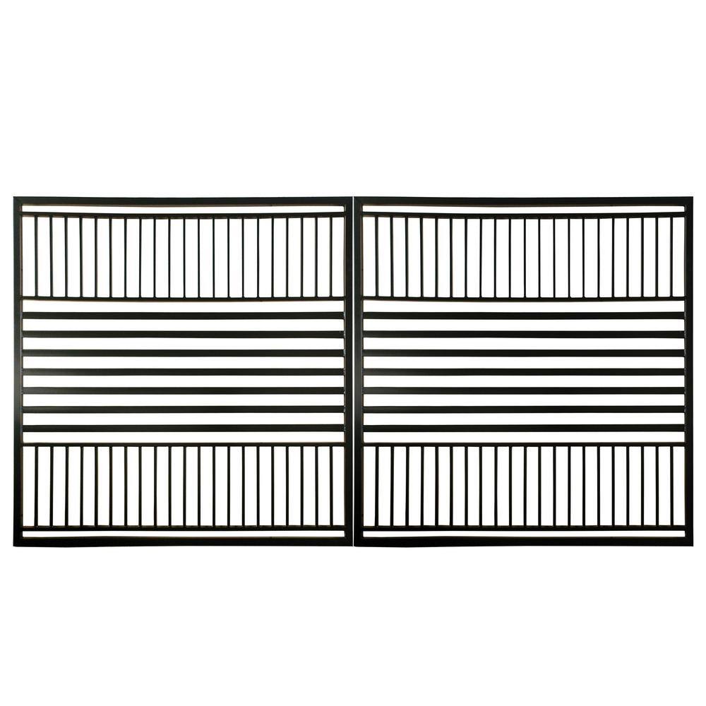 ALEKO 18 ft. x 6 ft. Barcelona Black Metal Steel Dual Swinging Driveway Fence Gate