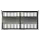 ALEKO 18 ft. x 6 ft. Barcelona Black Metal Steel Dual Swinging Driveway Fence Gate