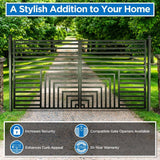 ALEKO 18 ft. x 6 ft. Florence Black Metal Steel Dual Swinging Driveway Fence Gate