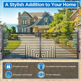 ALEKO 18 ft. x 6 ft. Florence Black Metal Steel Dual Swinging Driveway Fence Gate
