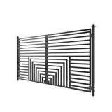 ALEKO 18 ft. x 6 ft. Florence Black Metal Steel Dual Swinging Driveway Fence Gate