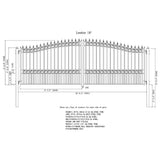 ALEKO London Style 18 ft. x 6 ft. Black Steel Dual Driveway Fence Gate