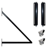 ALEKO 23 ft. x 6 ft. x 18 ft. Black Steel Single Sliding Driveway Gate London Style with Pedestrian Gate 5 ft. Fence Gate