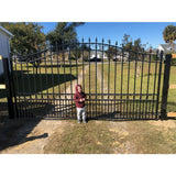 ALEKO London Style 18 ft. x 6 ft. Black Steel Single Swing Driveway Fence Gate