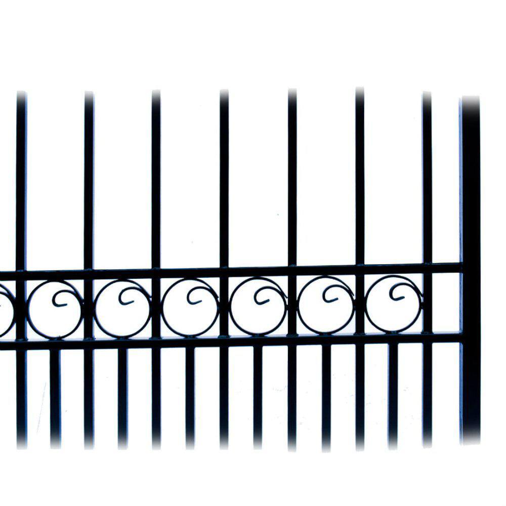 ALEKO London Style 18 ft. x 6 ft. Black Steel Single Swing Driveway Fence Gate